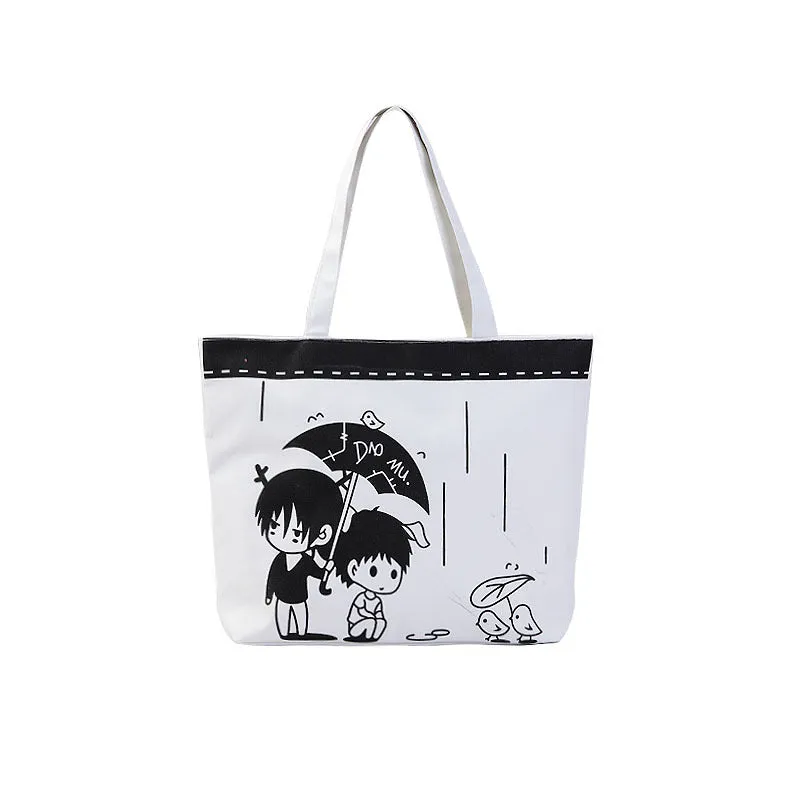 Women's Canvas Artistic Cloth Large Capacity Class Shoulder Bags