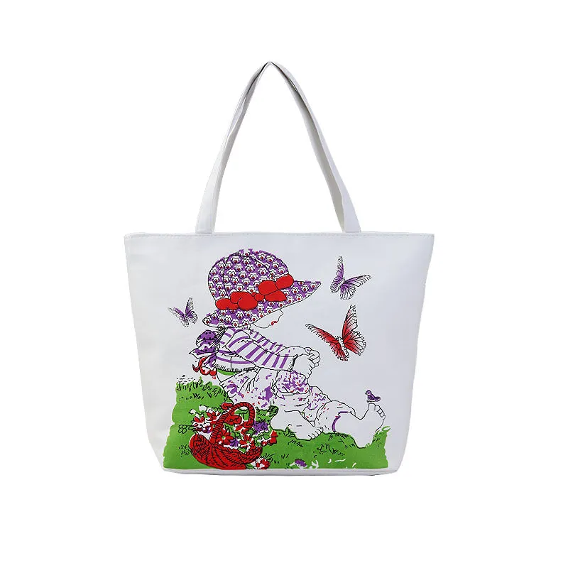 Women's Canvas Artistic Cloth Large Capacity Class Shoulder Bags