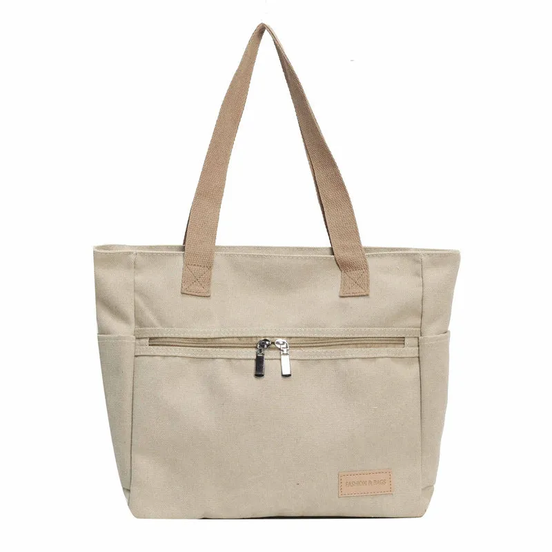 Women's Capacity Artistic Green Versatile Canvas Summer Bags
