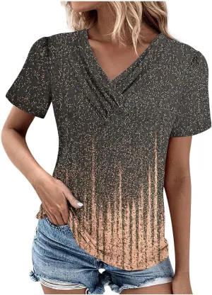 Womens Cotton Buttons Shirts Trendy Short Sleeve Tshirts Casual Collared Button Blouses Oversized Tops for Women