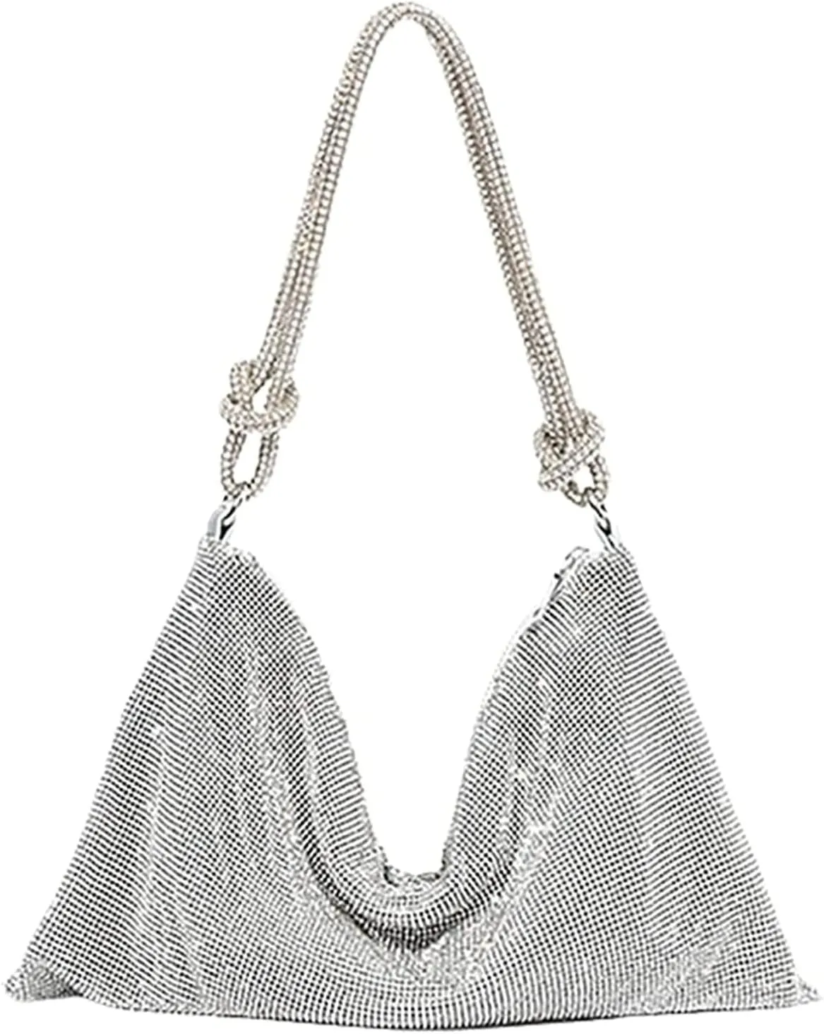 Women's Crystal Rhinestone Slouchy Shoulder Bag for Women Chic Evening Handbag Shiny Purse for Travel Vacation 2022