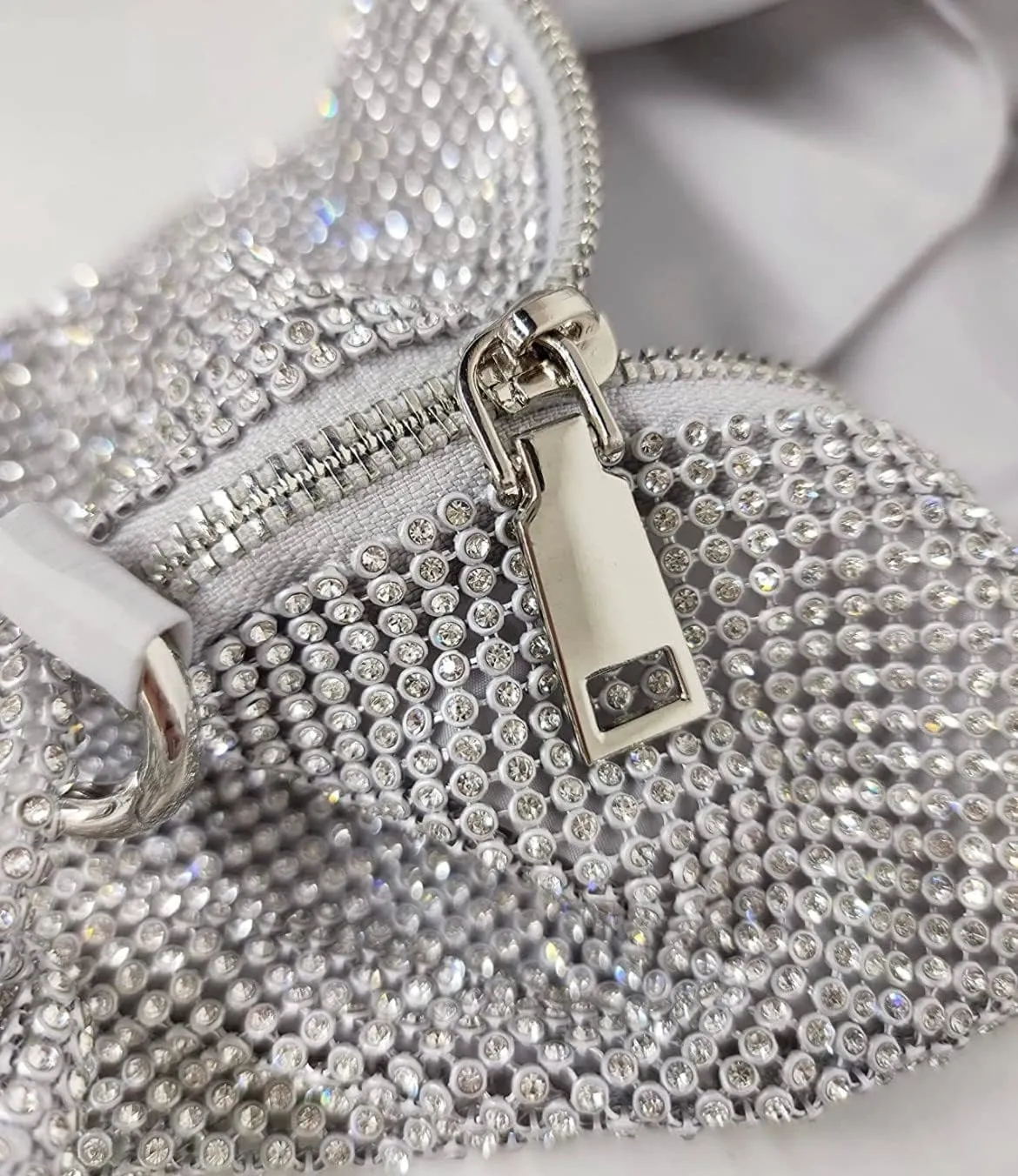 Women's Crystal Rhinestone Slouchy Shoulder Bag for Women Chic Evening Handbag Shiny Purse for Travel Vacation 2022