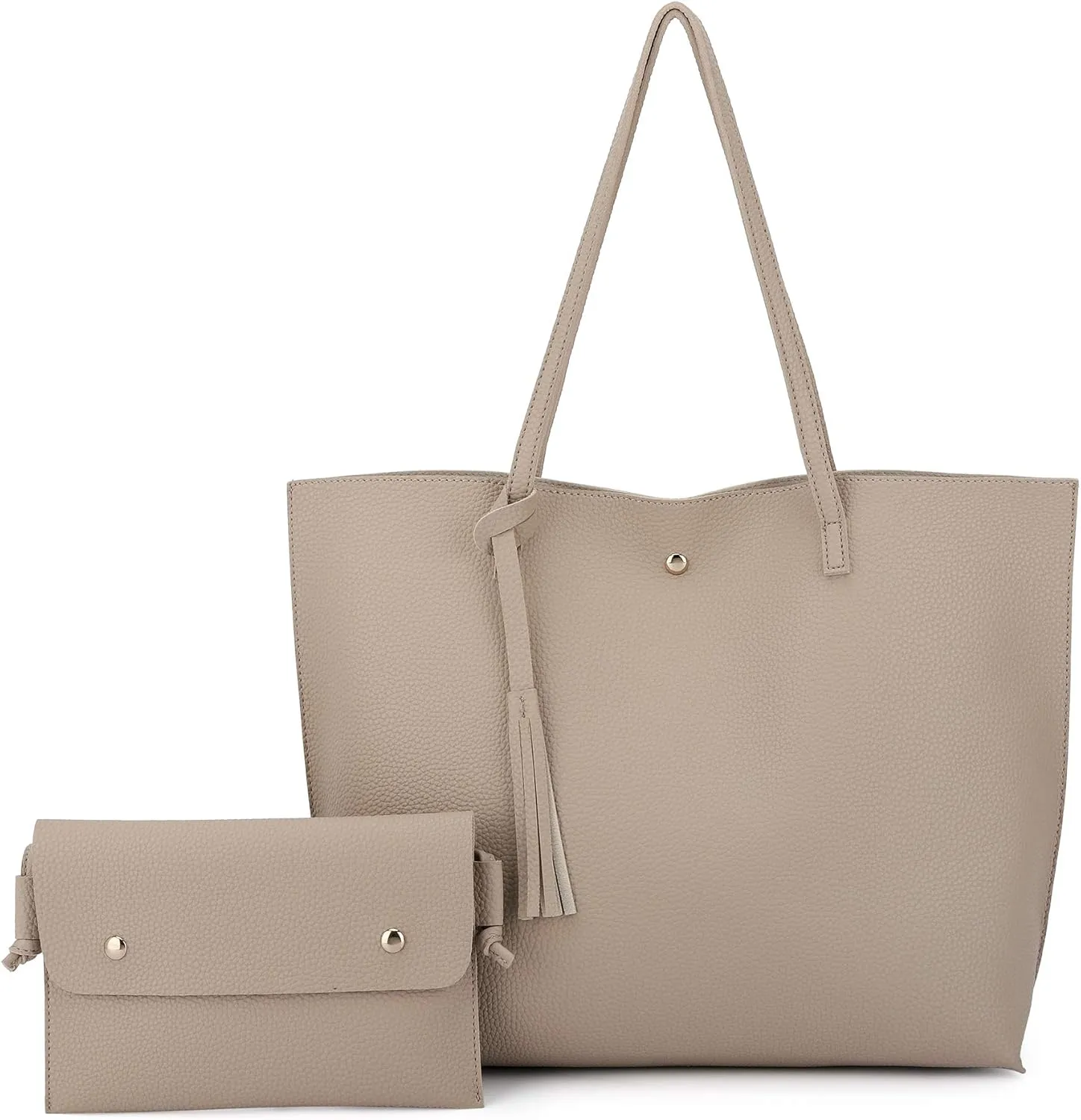 Women's Faux PU Leather Tote Shoulder Purses Bag for women, Big Capacity Tassel Handbag