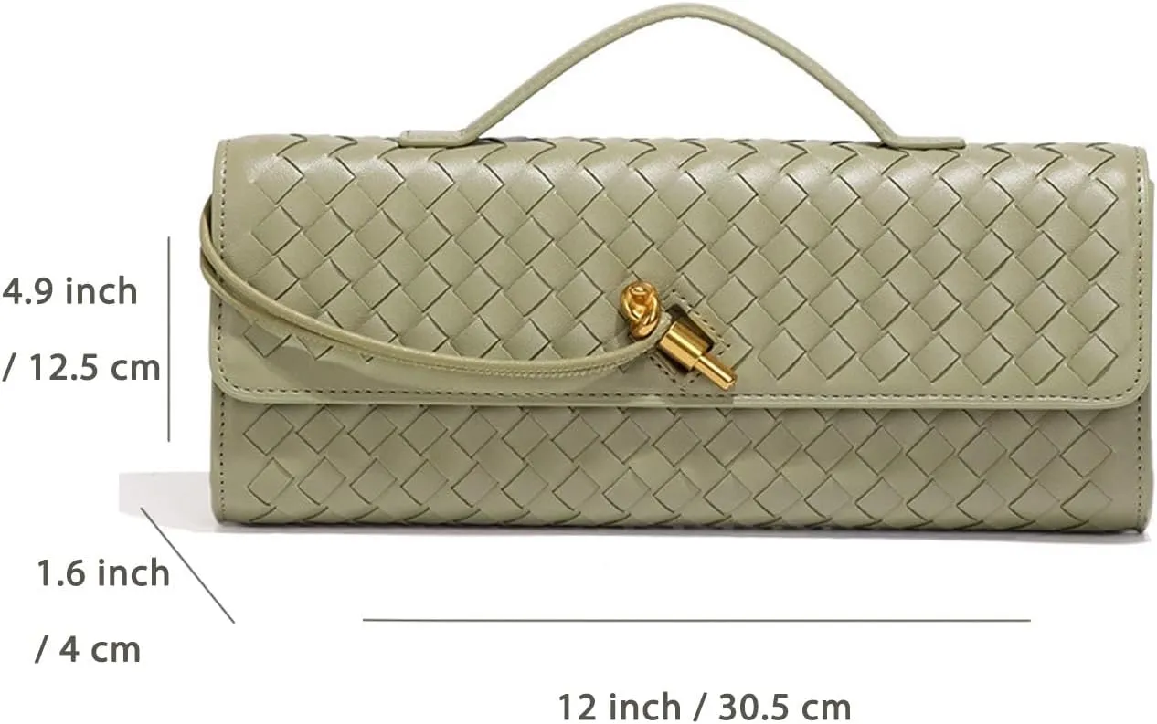 Women's Handmade Woven Clutch Purse,Crossbody Bag for Evening & Casual, Adjustable Shoulder Strap Fashion Handbag
