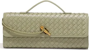 Women's Handmade Woven Clutch Purse,Crossbody Bag for Evening & Casual, Adjustable Shoulder Strap Fashion Handbag