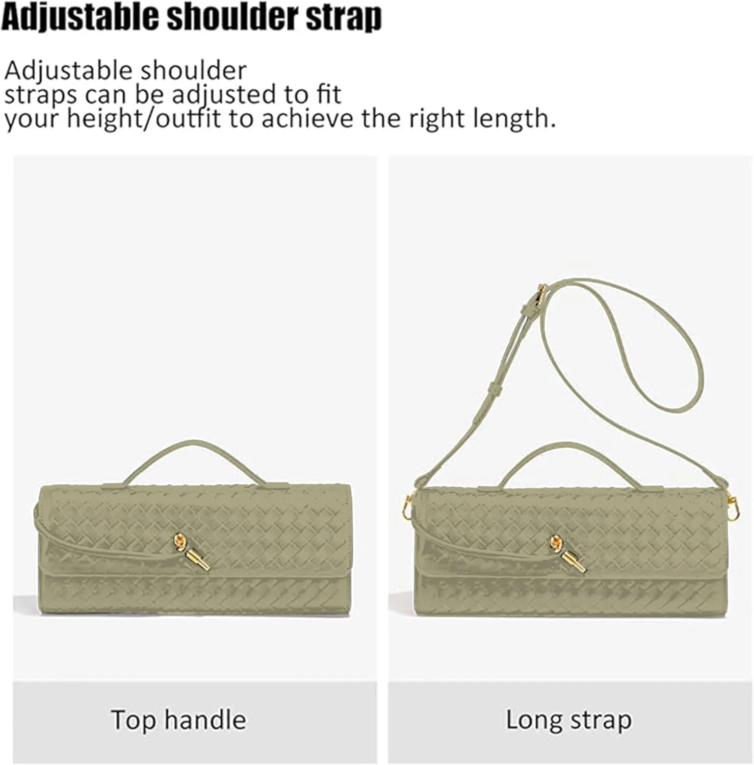 Women's Handmade Woven Clutch Purse,Crossbody Bag for Evening & Casual, Adjustable Shoulder Strap Fashion Handbag