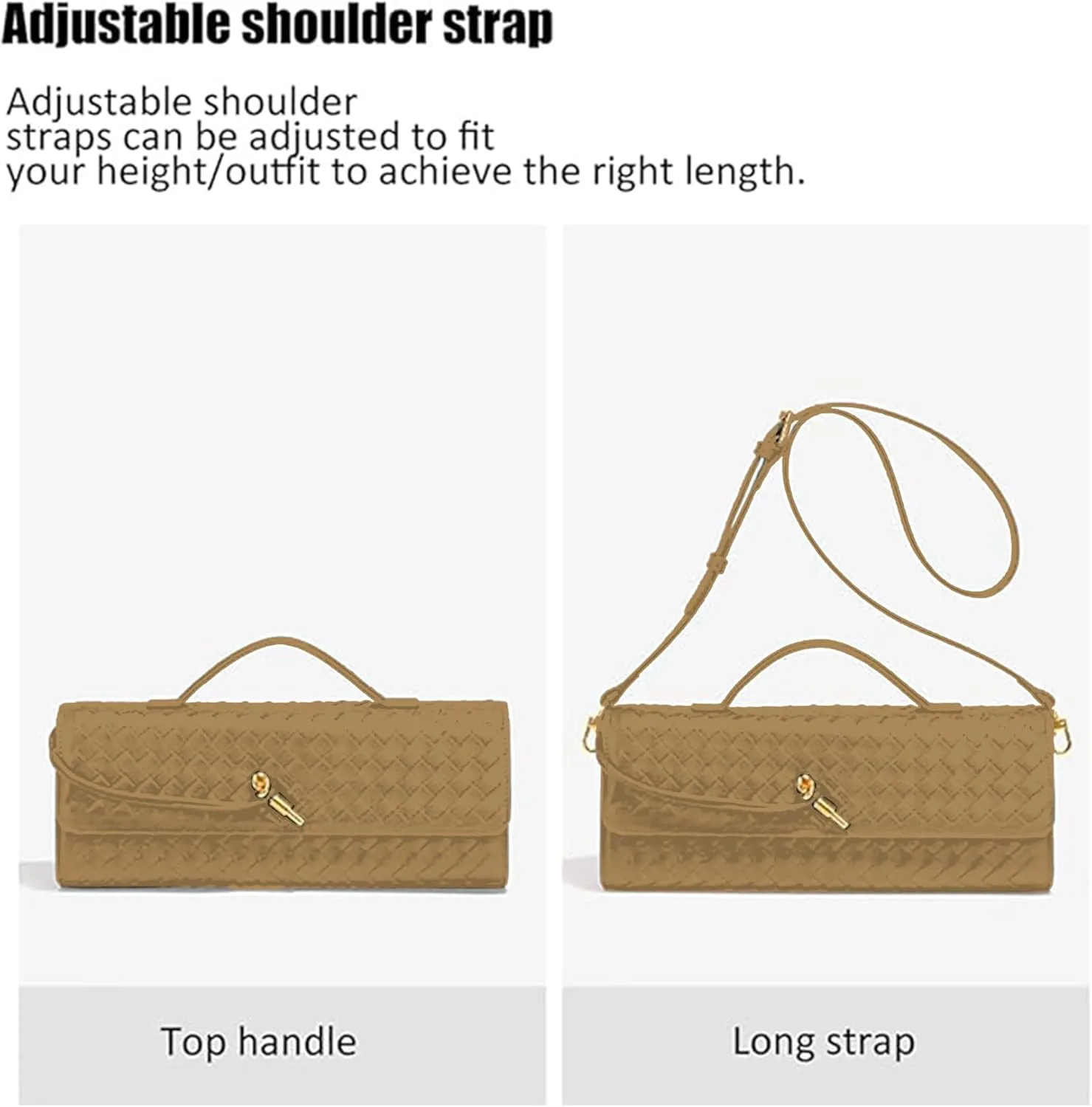 Women's Handmade Woven Clutch Purse,Crossbody Bag for Evening & Casual, Adjustable Shoulder Strap Fashion Handbag