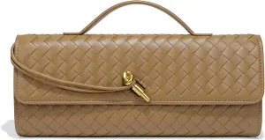 Women's Handmade Woven Clutch Purse,Crossbody Bag for Evening & Casual, Adjustable Shoulder Strap Fashion Handbag