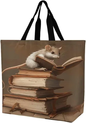 Women's Large-capacity Shoulder Shopping Bag Reusable Foldable Shopping Bags Reading A Book Beach Bag
