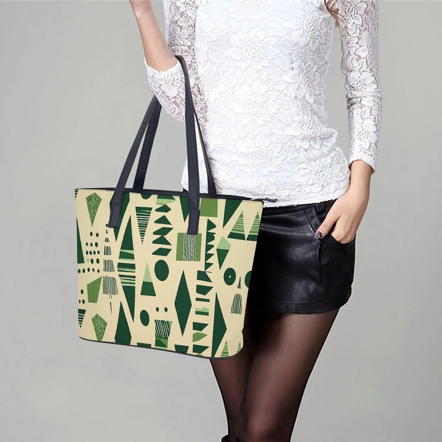 Women's Leather Tote Bag Fashion Handbag for Work Travel Shopping Daily Use Large Capacity Shoulder Purse