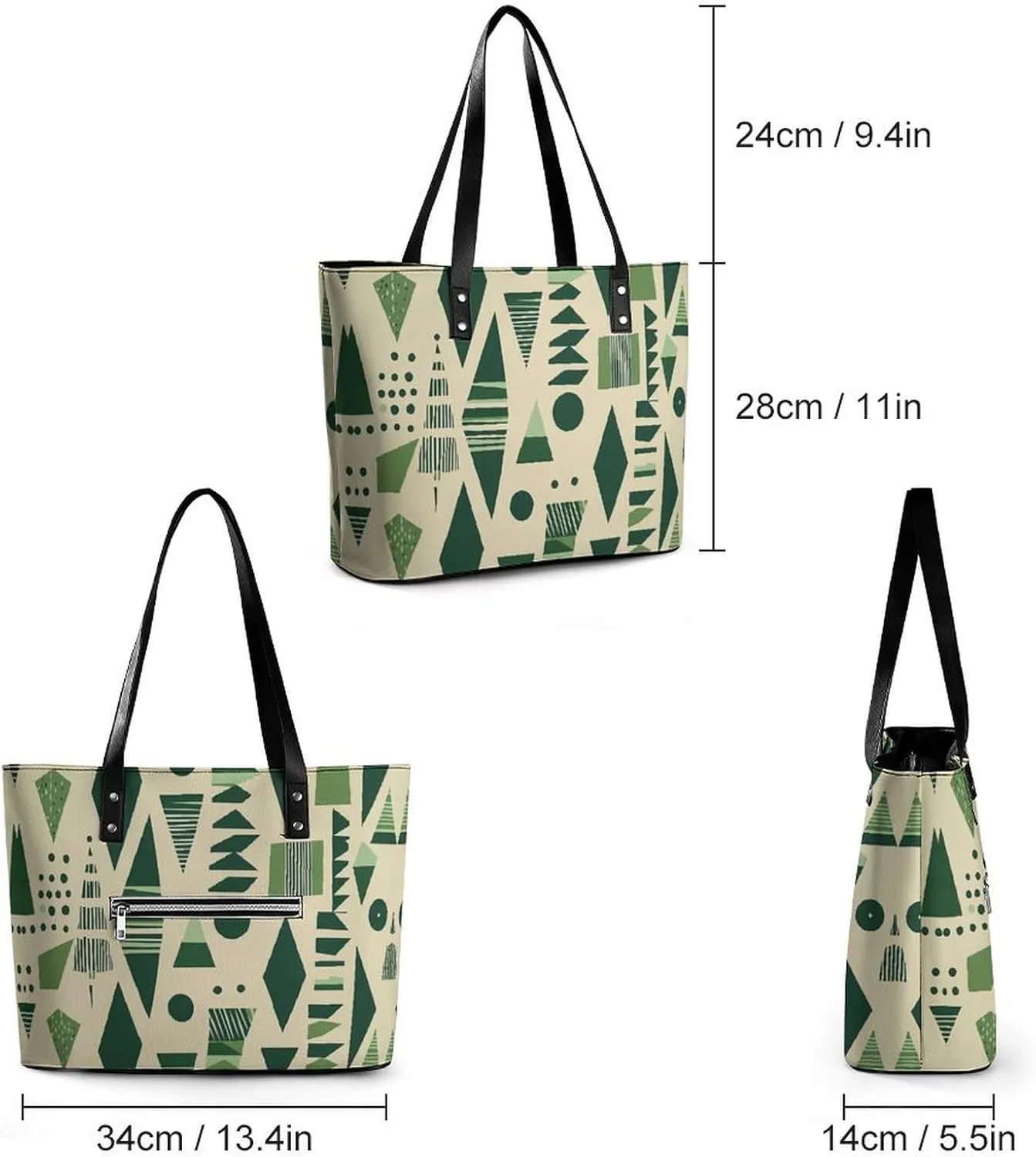 Women's Leather Tote Bag Fashion Handbag for Work Travel Shopping Daily Use Large Capacity Shoulder Purse