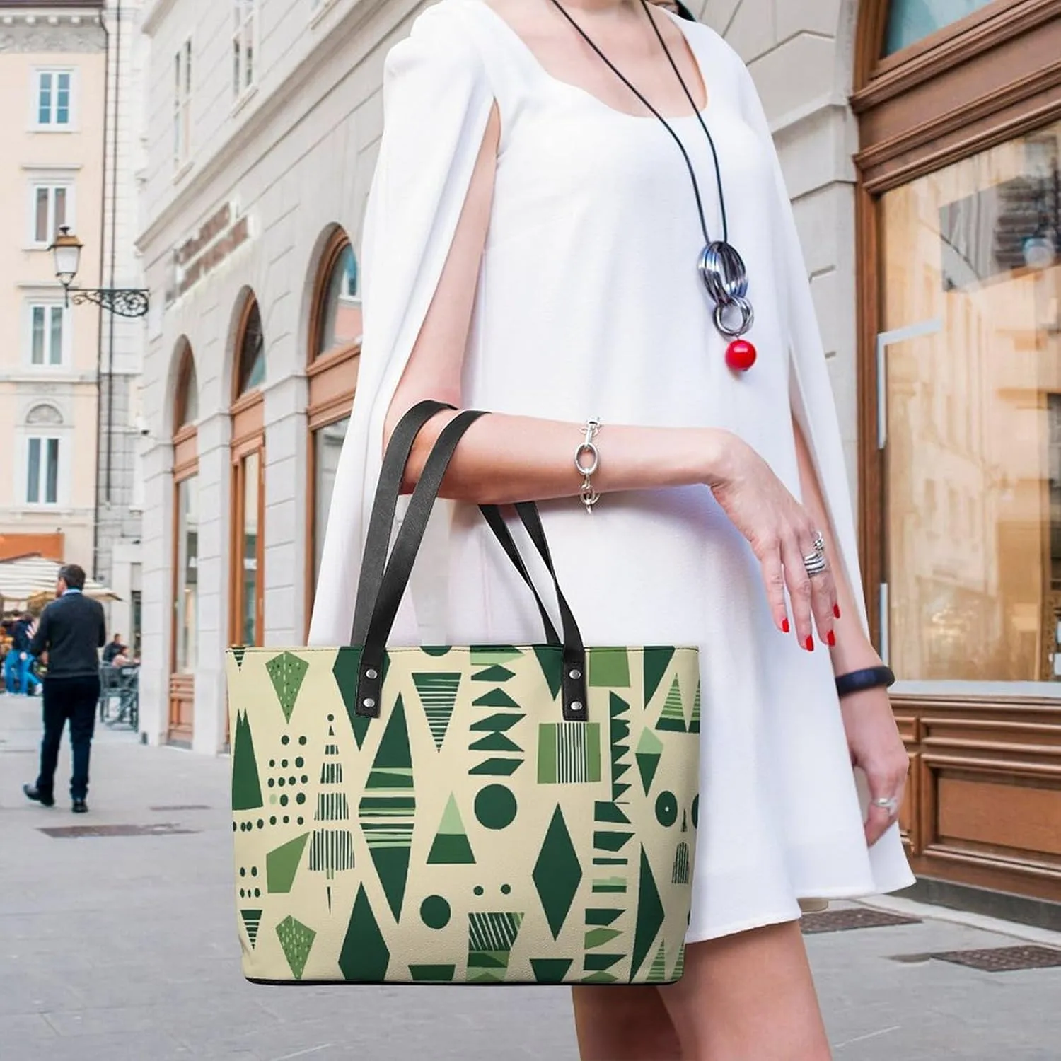 Women's Leather Tote Bag Fashion Handbag for Work Travel Shopping Daily Use Large Capacity Shoulder Purse
