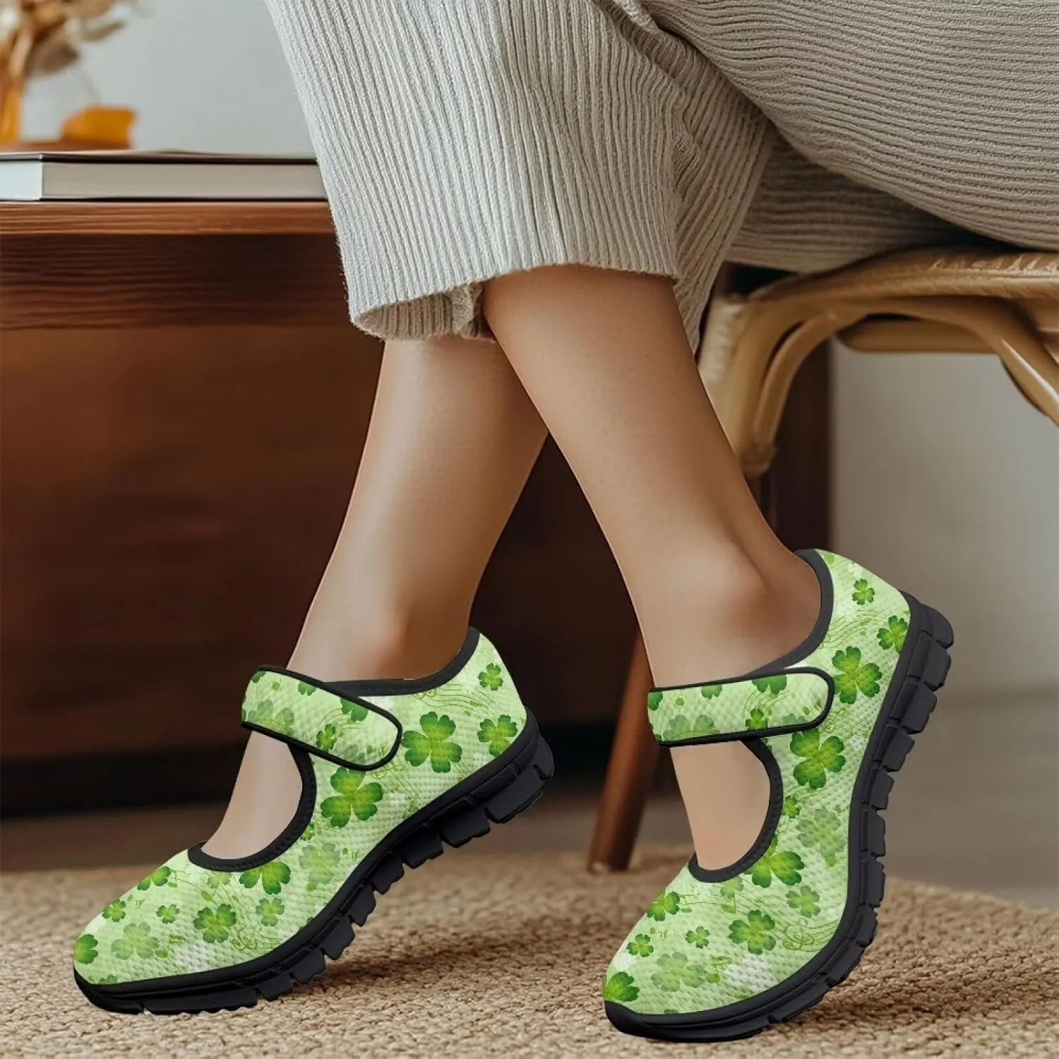Women's Lightweight Shoes Single Buckle Fashion Casual Shoes Breathable Mesh Sneakers Comfortable Walking Shoes for Holidays US Size 5.5-10