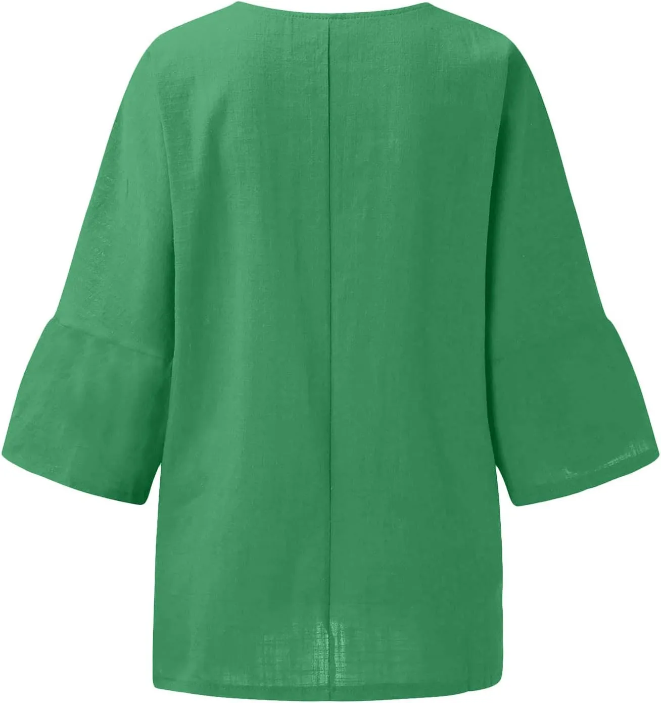 Womens Linen Shirts Short Sleeve Casual T-Shirts Trendy Loose Fit Round Neck Blouse Fashion Solid Color Tops