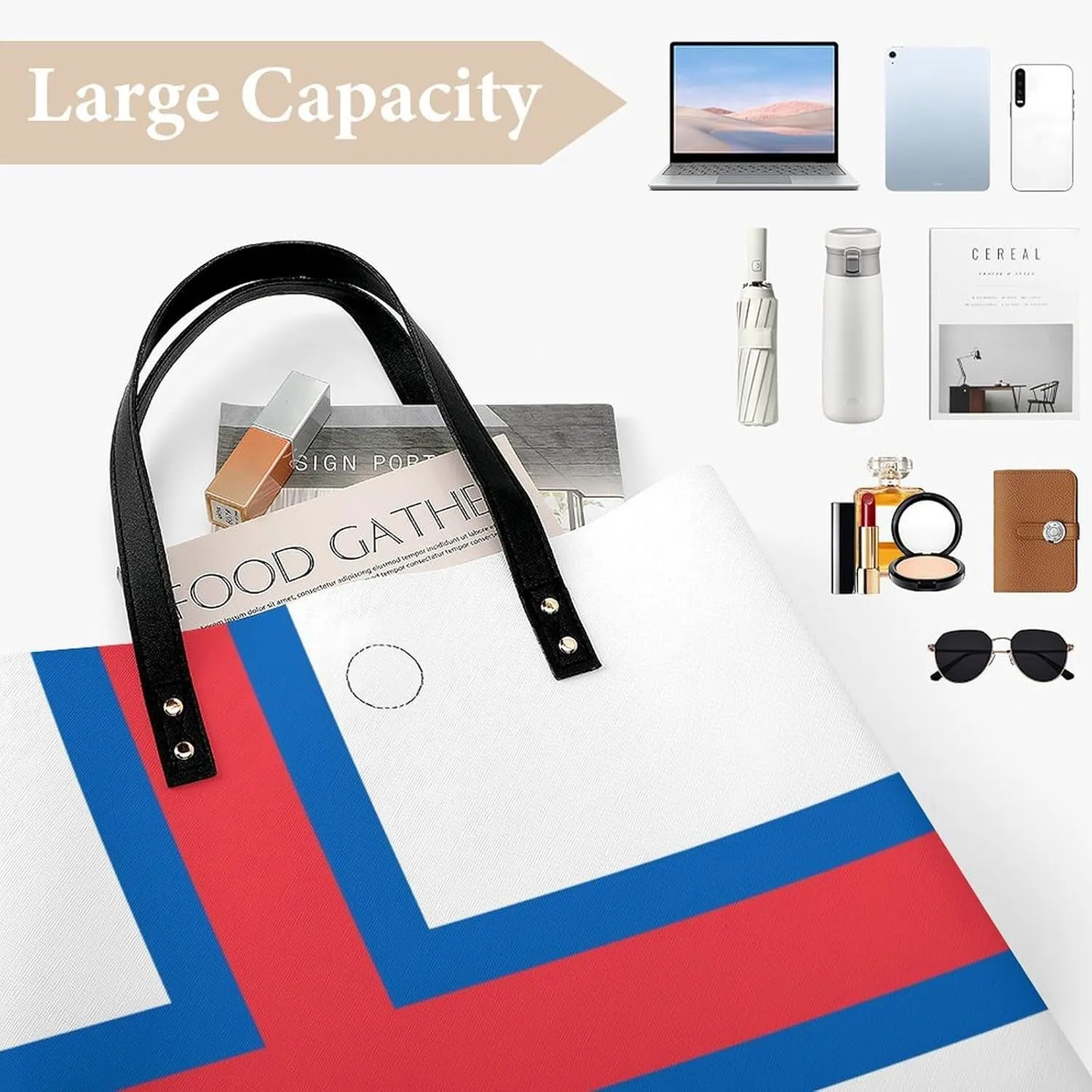 Women's Namibia Flag Leather Tote Handbag Large Capacity Shoulder Bag for Everyday Use