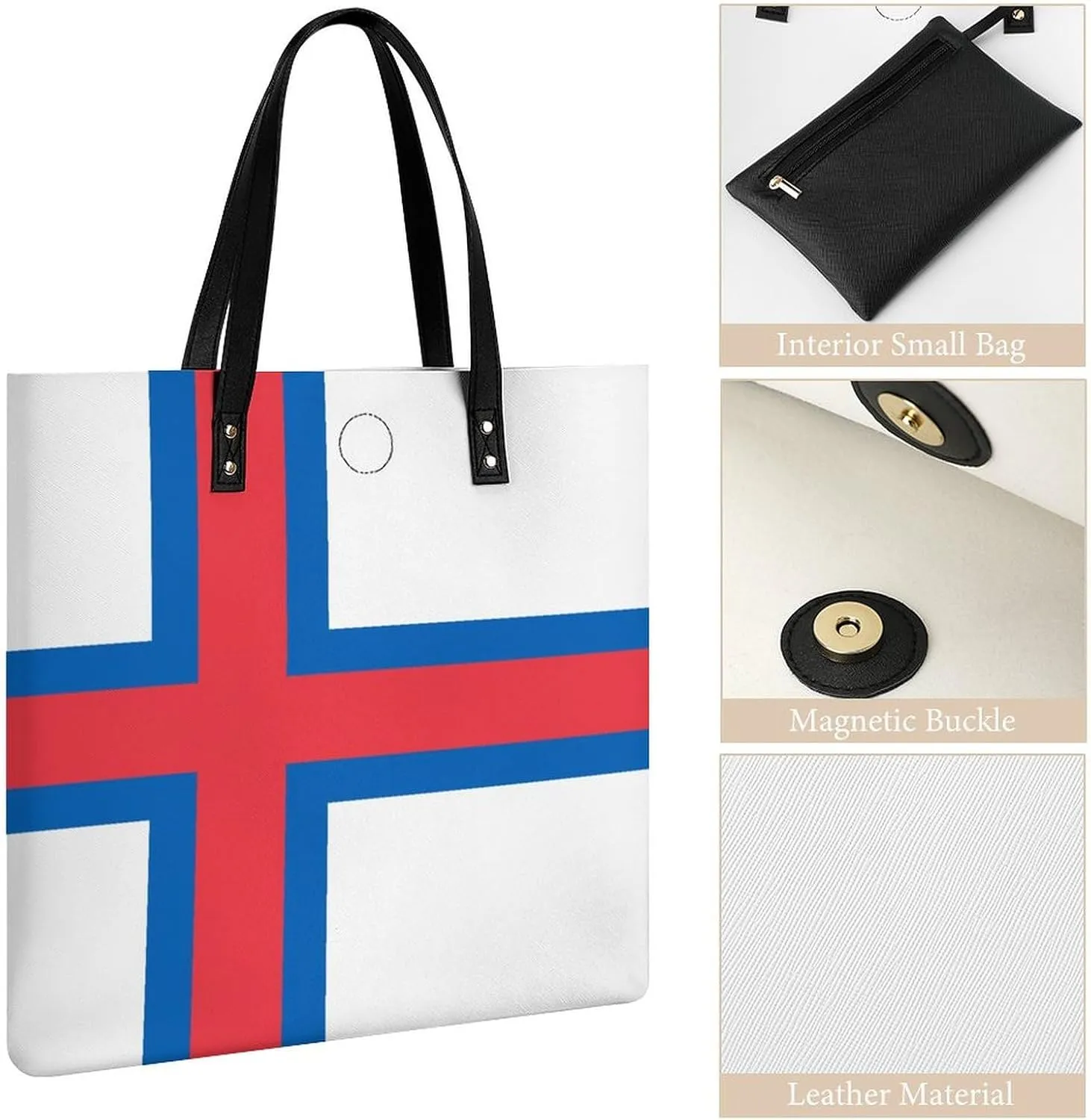 Women's Namibia Flag Leather Tote Handbag Large Capacity Shoulder Bag for Everyday Use