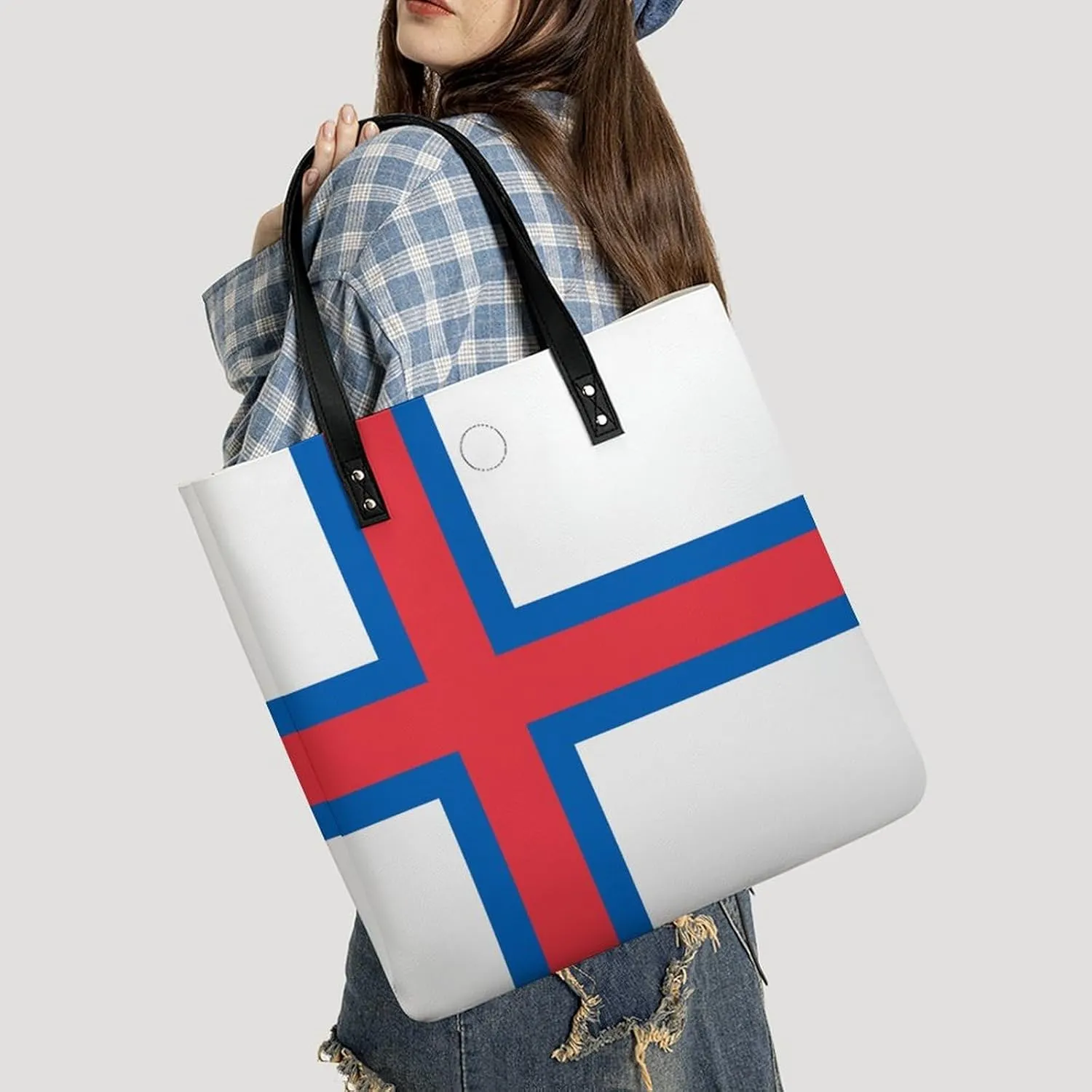 Women's Namibia Flag Leather Tote Handbag Large Capacity Shoulder Bag for Everyday Use