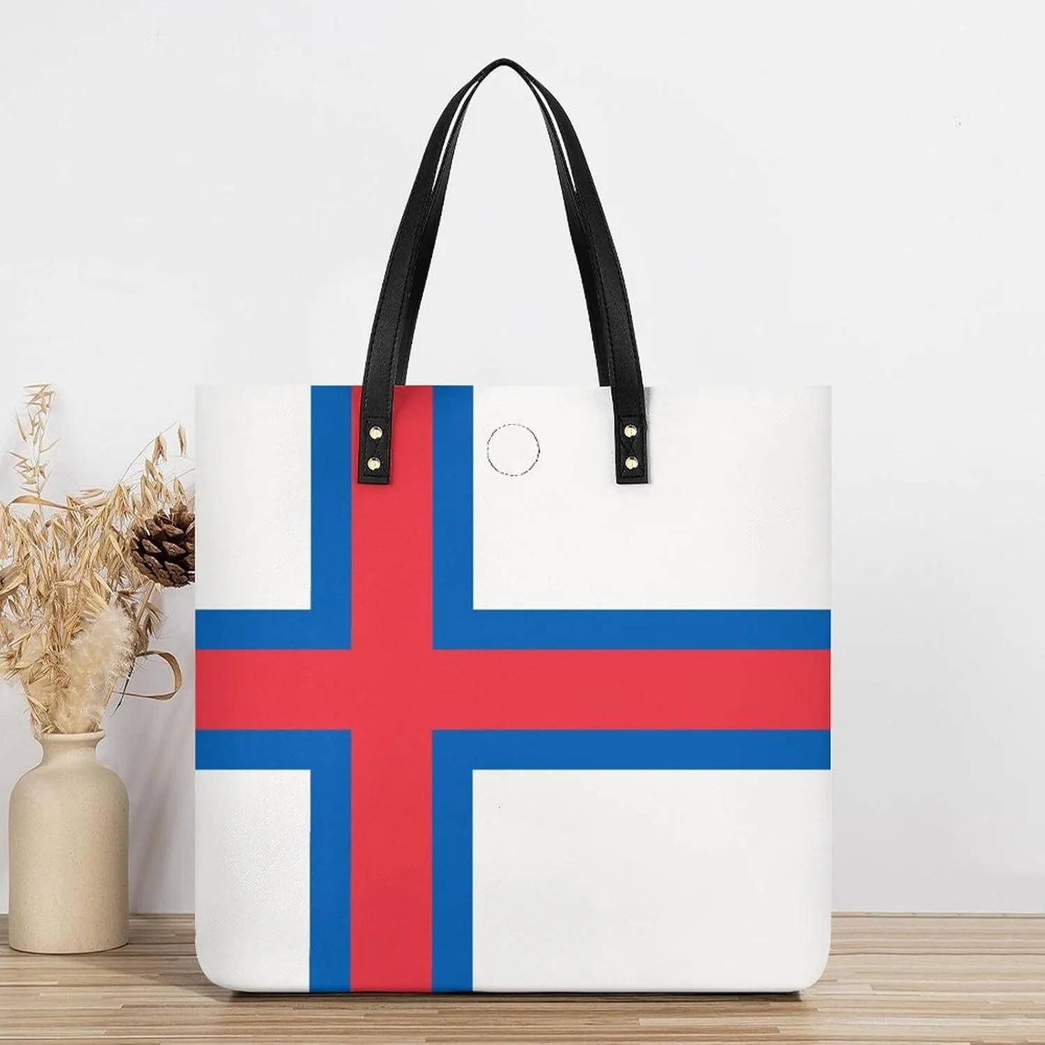 Women's Namibia Flag Leather Tote Handbag Large Capacity Shoulder Bag for Everyday Use
