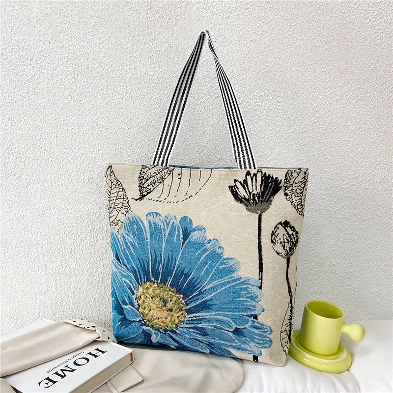 Women's Portable Canvas Artistic Embroidered Retro Shoulder Bags