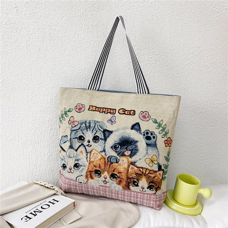 Women's Portable Canvas Artistic Embroidered Retro Shoulder Bags