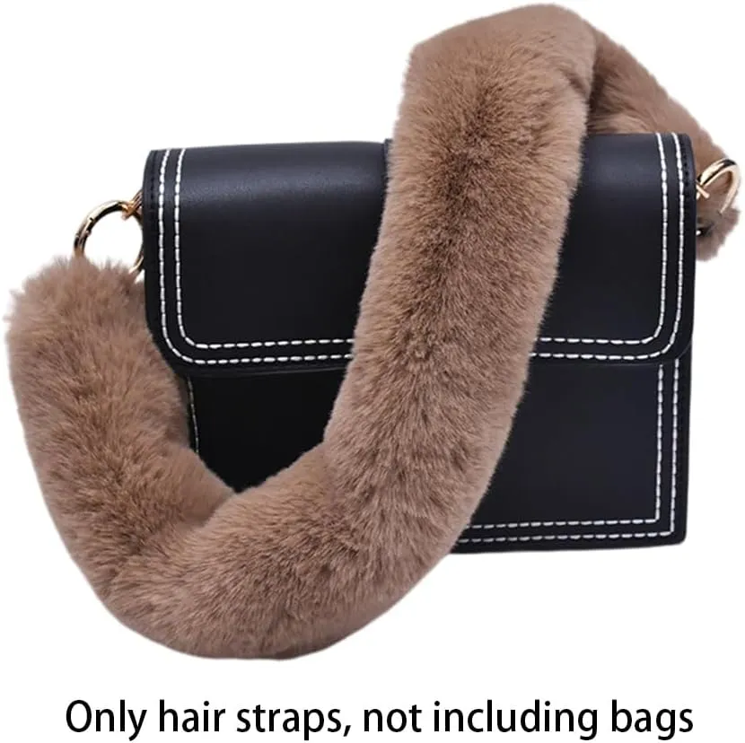 Womens Purse Bag Strap Zcargel 40Cm/60Cm/120Cm Furry Handle Strap Replacement Shoulder Strap for Handbags/Shoulder Bags