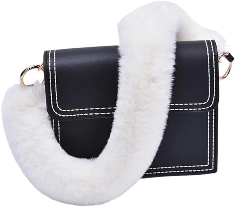 Womens Purse Bag Strap Zcargel 40Cm/60Cm/120Cm Furry Handle Strap Replacement Shoulder Strap for Handbags/Shoulder Bags