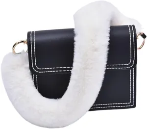 Womens Purse Bag Strap Zcargel 40Cm/60Cm/120Cm Furry Handle Strap Replacement Shoulder Strap for Handbags/Shoulder Bags