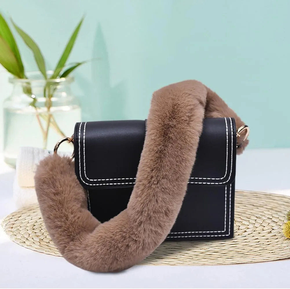 Womens Purse Bag Strap Zcargel 40Cm/60Cm/120Cm Furry Handle Strap Replacement Shoulder Strap for Handbags/Shoulder Bags