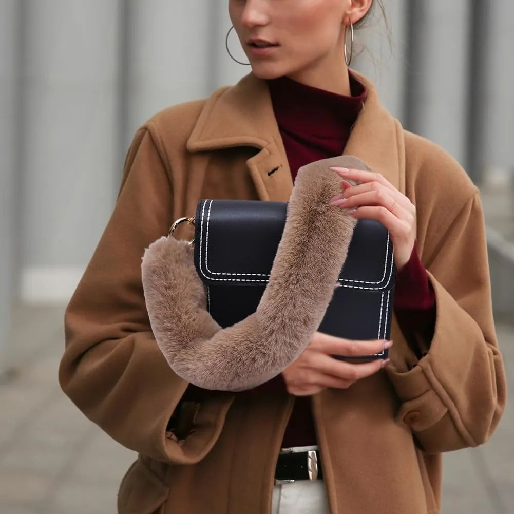 Womens Purse Bag Strap Zcargel 40Cm/60Cm/120Cm Furry Handle Strap Replacement Shoulder Strap for Handbags/Shoulder Bags