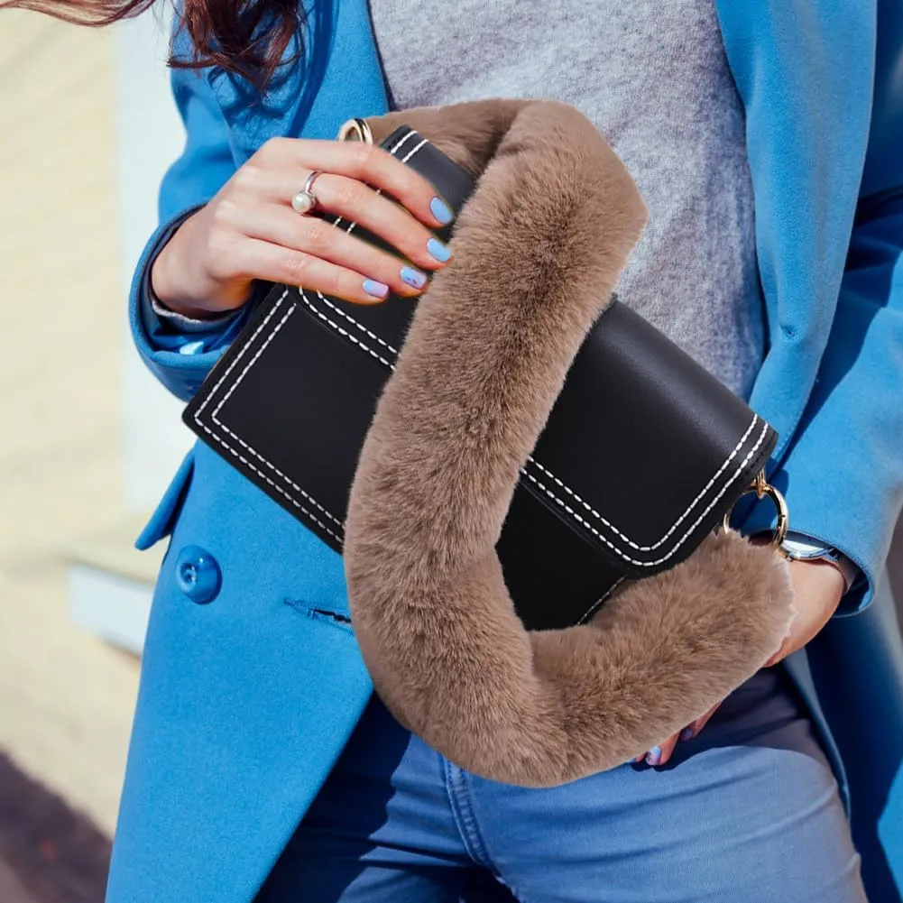 Womens Purse Bag Strap Zcargel 40Cm/60Cm/120Cm Furry Handle Strap Replacement Shoulder Strap for Handbags/Shoulder Bags