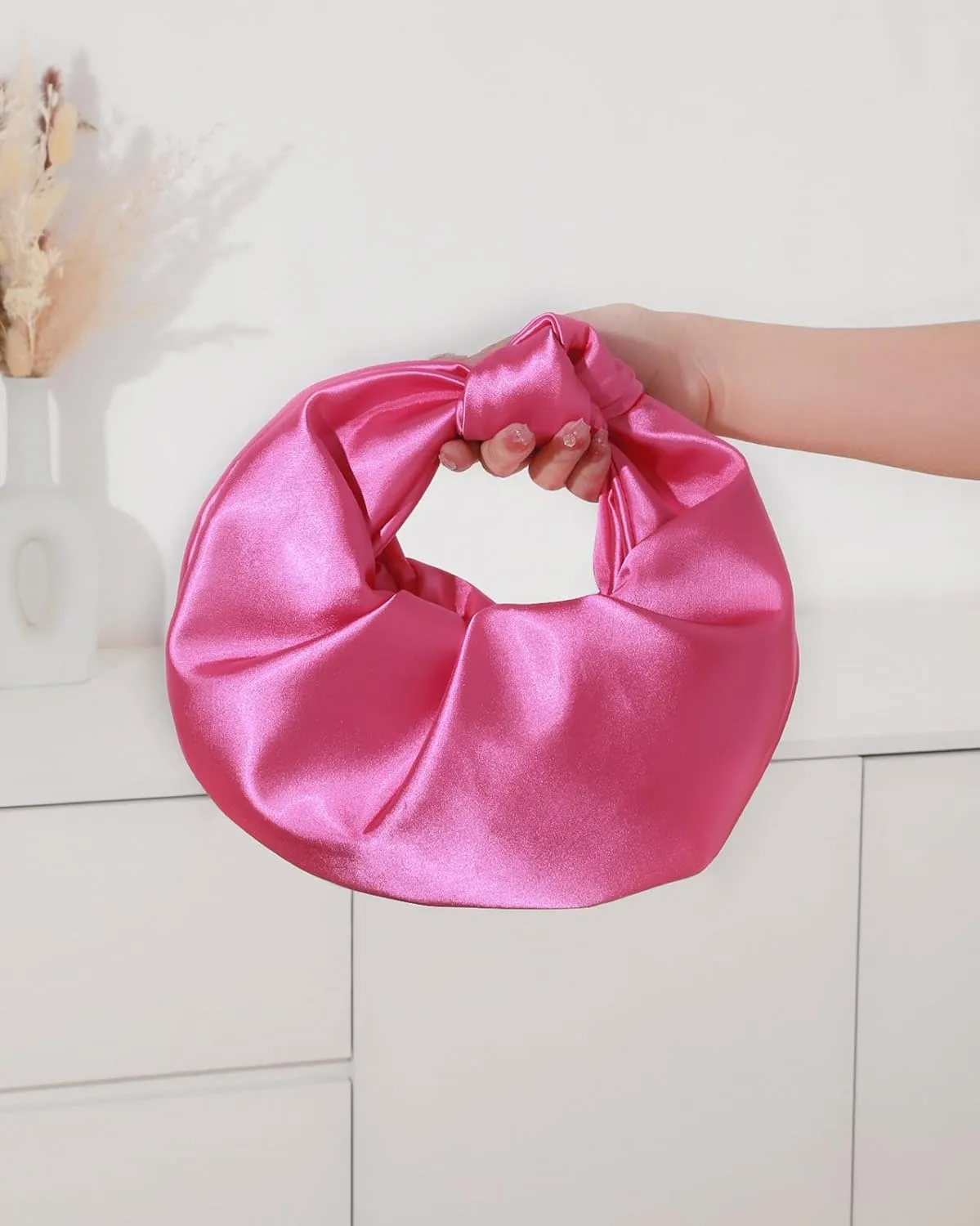 Women’s Satin Evening Bag Clutch Purse Dumpling Handbag for Women Wedding for Formal Cocktail Party