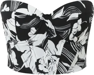 Women's Sexy Floral Print Sleeveless Strapless Corset Top