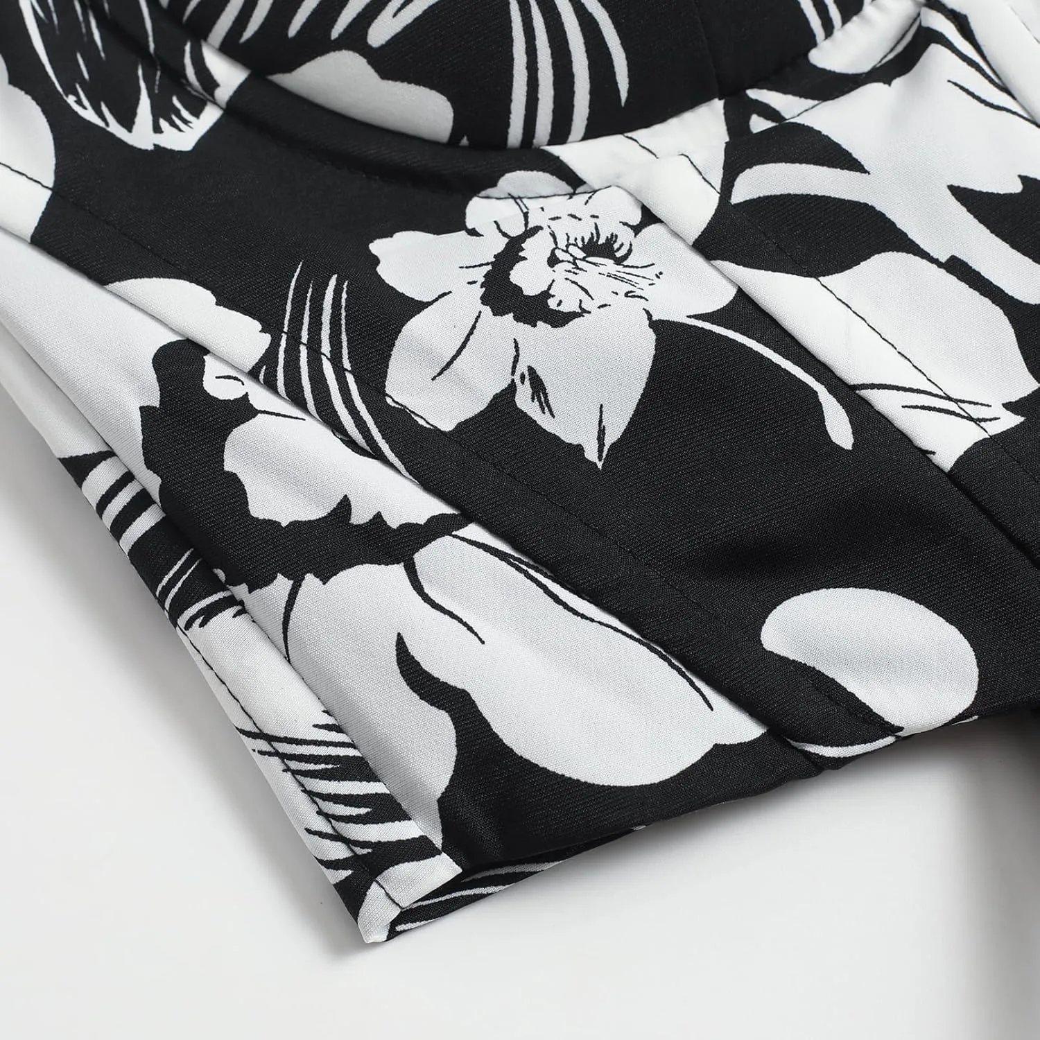 Women's Sexy Floral Print Sleeveless Strapless Corset Top