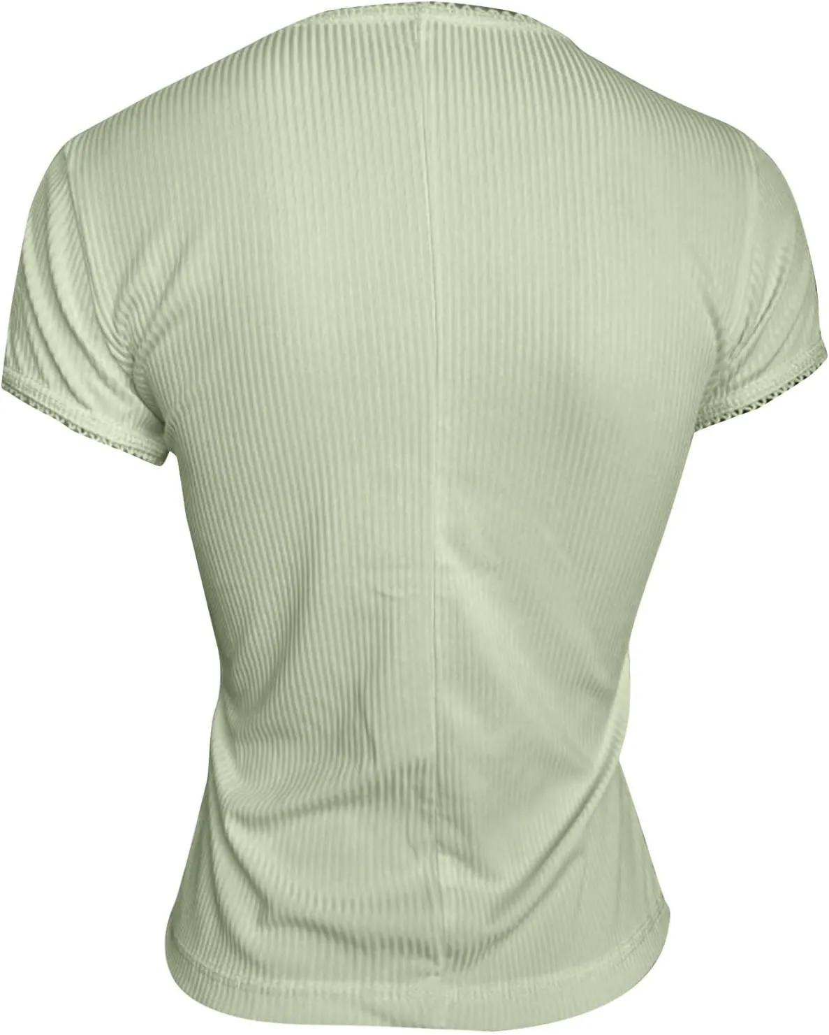 Womens Slim Fitted T Shirts Short Sleeve Cardigan Button Down Tee Blouses Basic Y2k Ribbed Tops