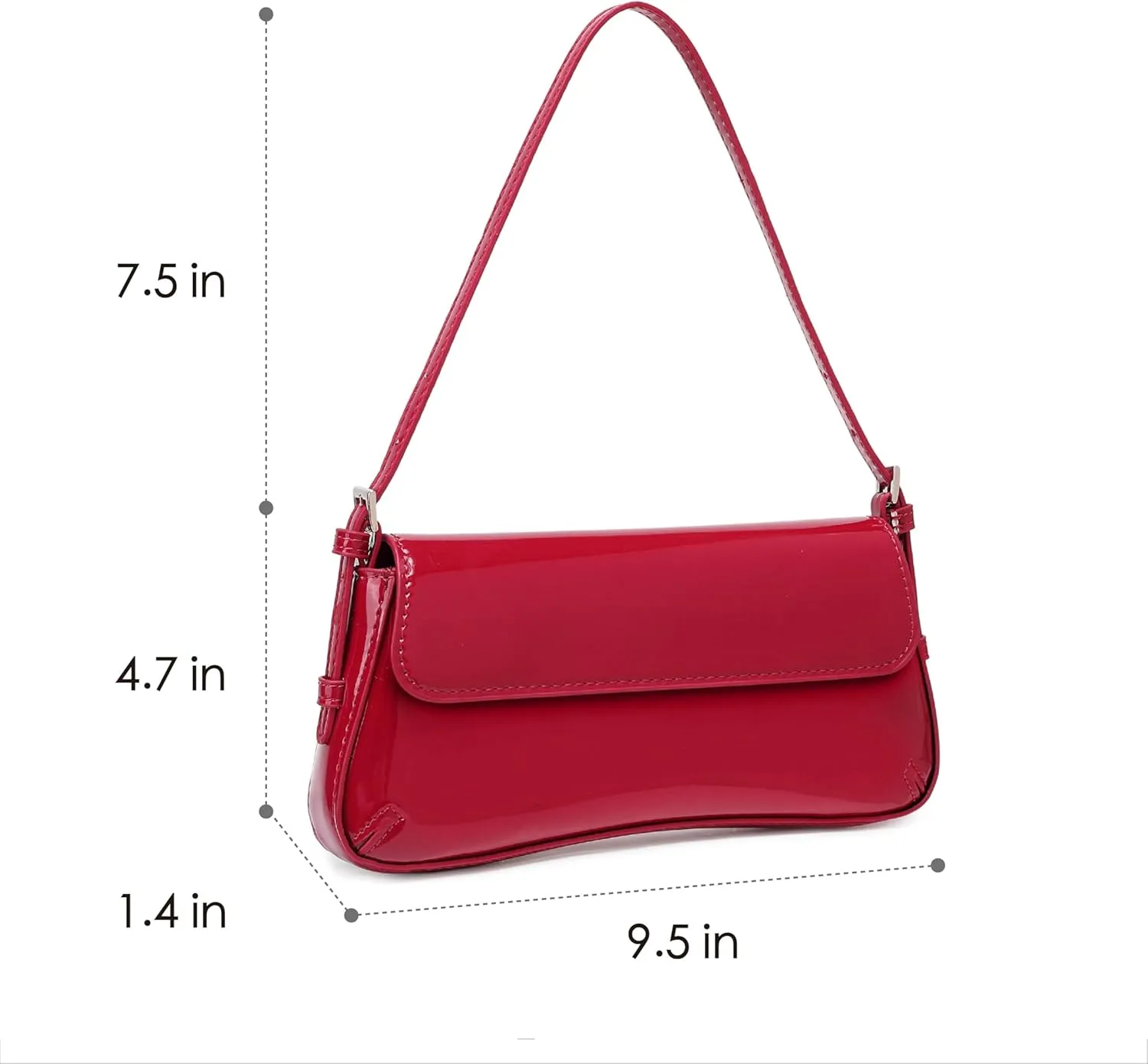 Women's Small Retro Vintage Vegan Leather Flap Shoulder Bag