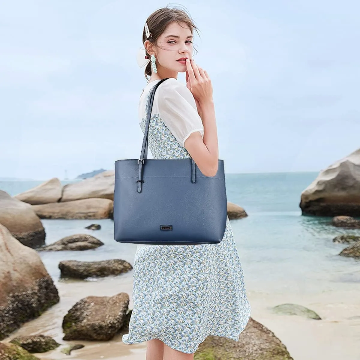 Women's Soft Faux Leather Tote Bag Purse Handbags Wallet Tote Shoulder Bag Purse Large Capacity