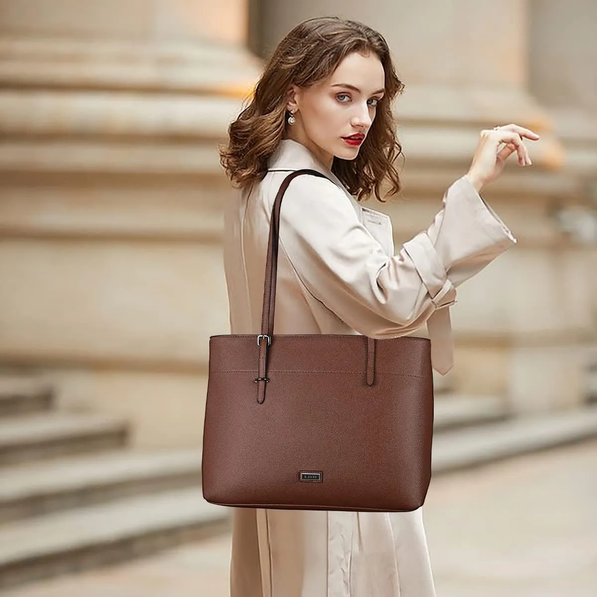 Women's Soft Faux Leather Tote Bag Purse Handbags Wallet Tote Shoulder Bag Purse Large Capacity