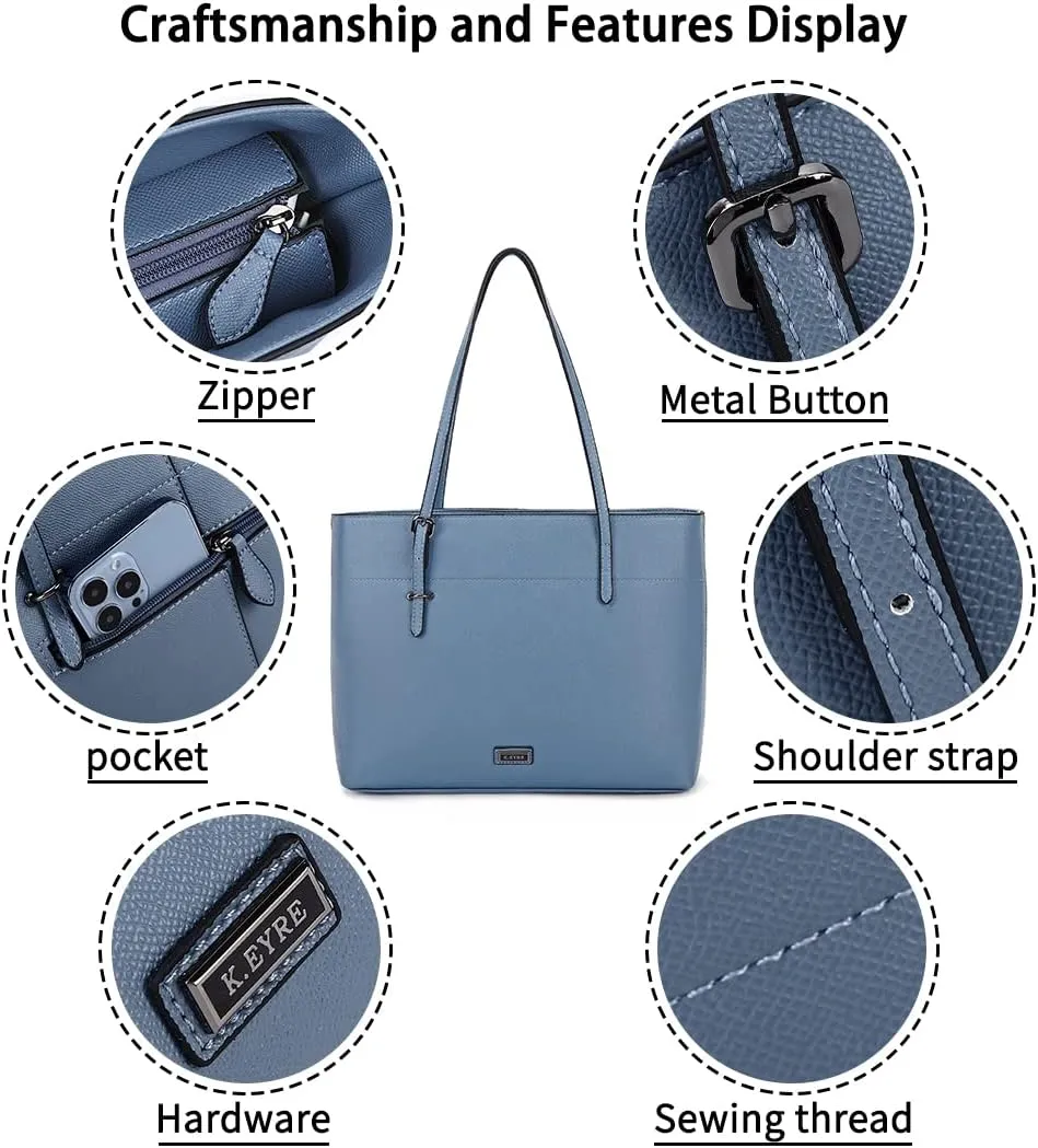 Women's Soft Faux Leather Tote Bag Purse Handbags Wallet Tote Shoulder Bag Purse Large Capacity
