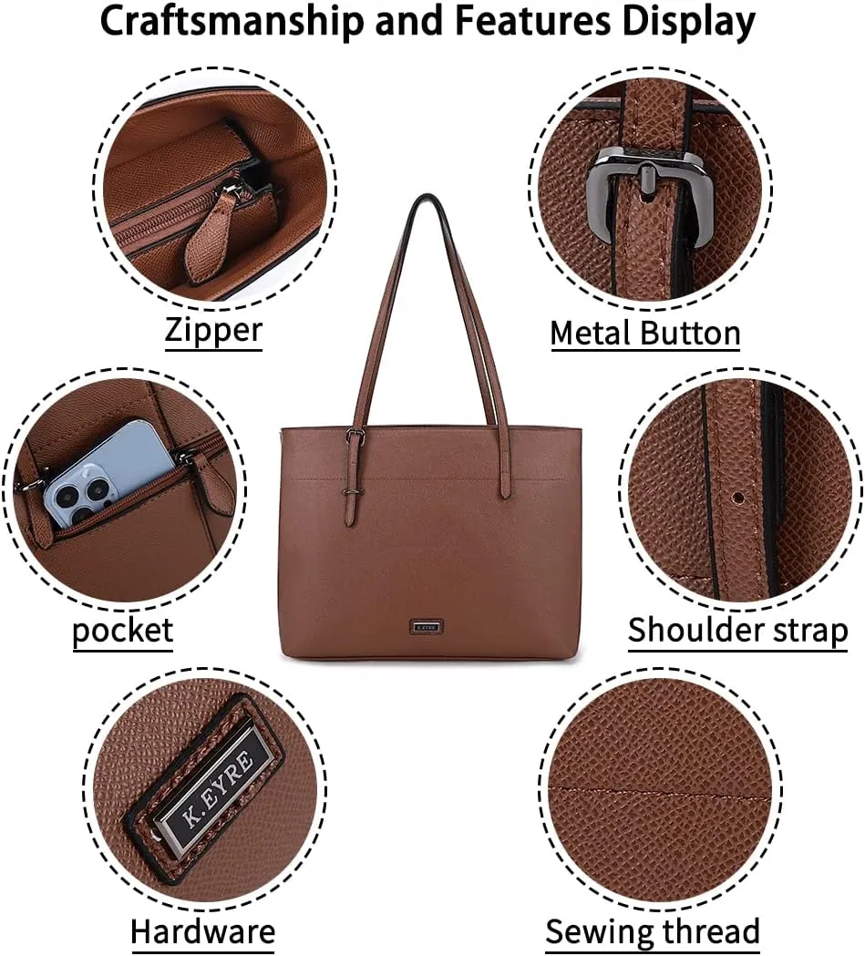 Women's Soft Faux Leather Tote Bag Purse Handbags Wallet Tote Shoulder Bag Purse Large Capacity