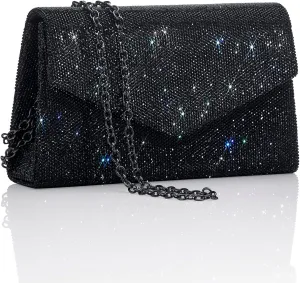 Women's Sparkly Evening Bags Glitter Rhinestone Clutch Purse for Party Prom Wedding