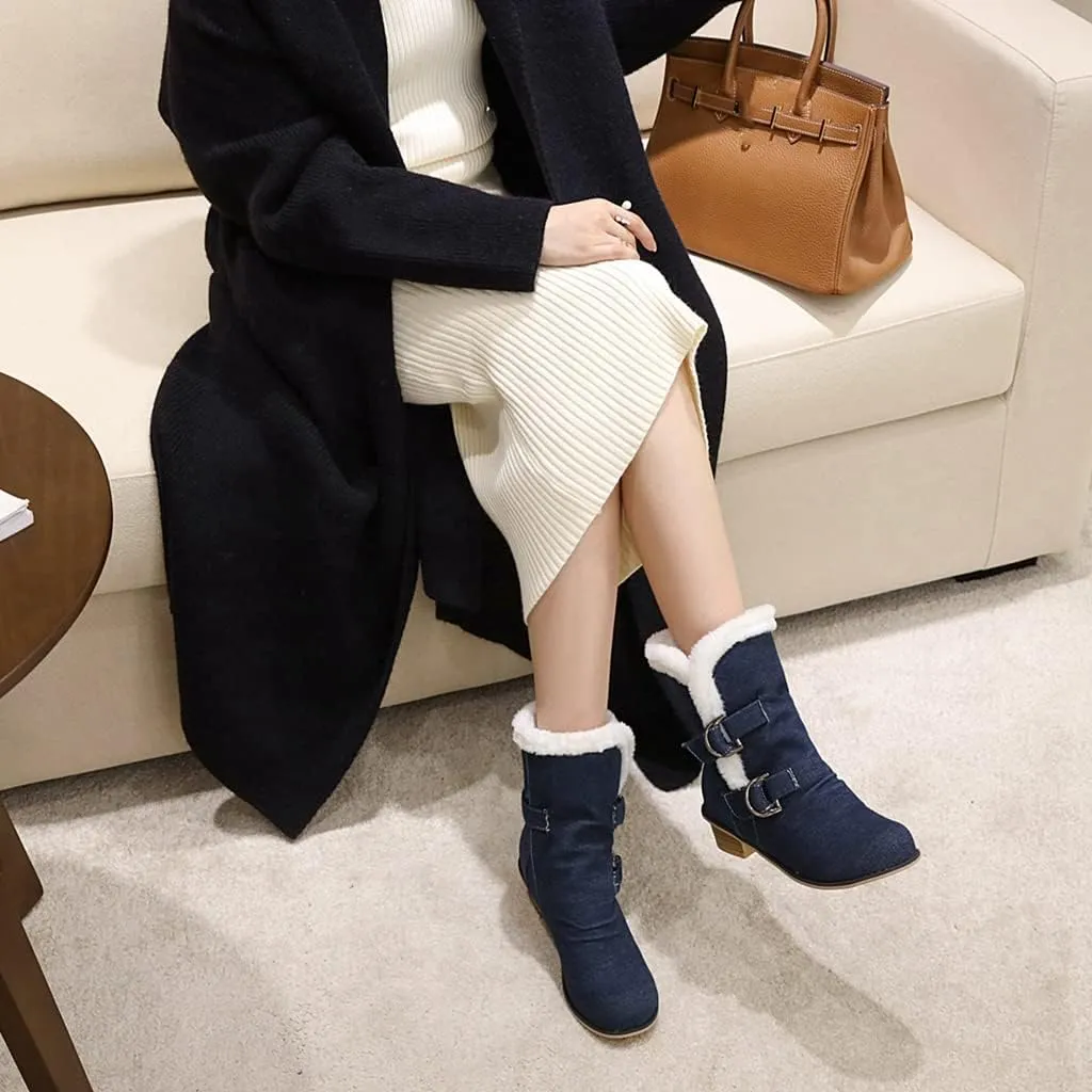 Women's Square Toe Denim Ankle Boots Embroidered Flower Zipper Block Low Heel Dressy Short Booties