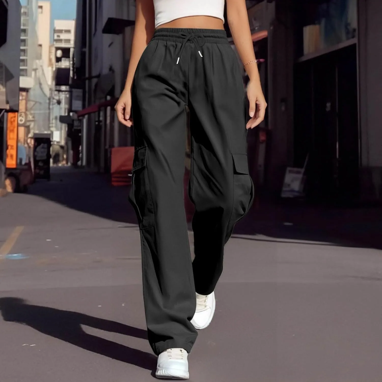 Women's Straight Leg Pants Women's Straight Leg Pants Summer Floral Solid Long Palazzo Lounge Beach Trousers with Pocket