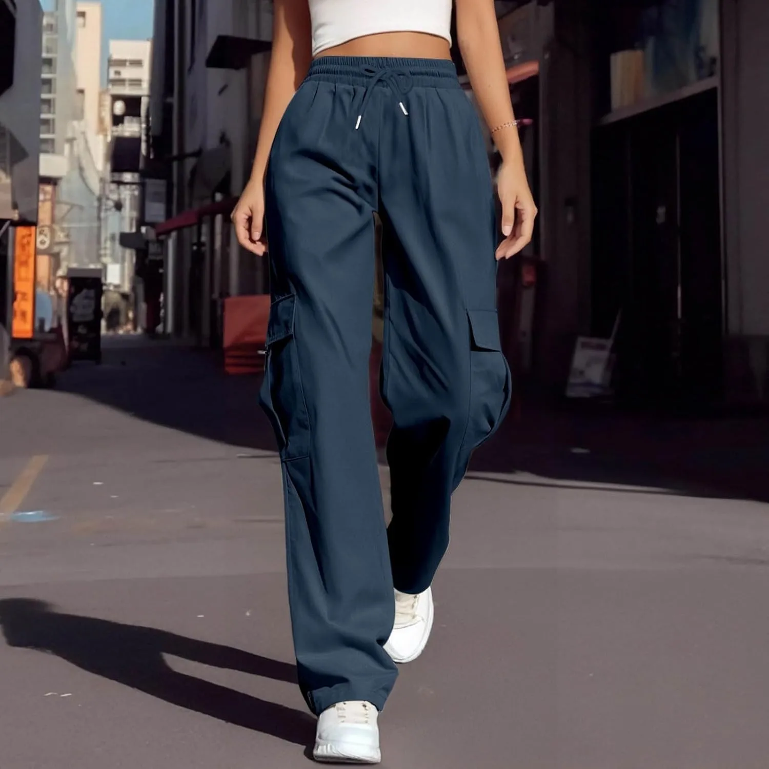 Women's Straight Leg Pants Women's Straight Leg Pants Summer Floral Solid Long Palazzo Lounge Beach Trousers with Pocket