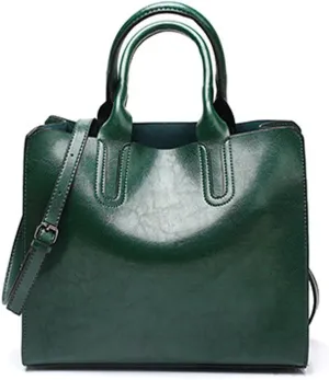 Womens Vintage Solid Color Handbags and Purses PU Top-handle Satchel Hobo Totes Shoulder Bags