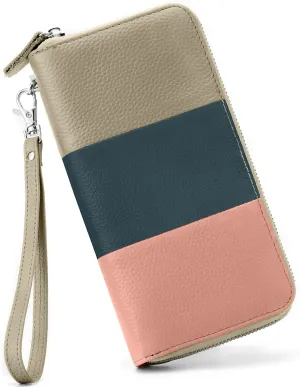 Womens Wallet RFID Blocking Genuine Leather Multi Credit Card Large Capacity Zip Around Clutch Travel Purse Wristlet