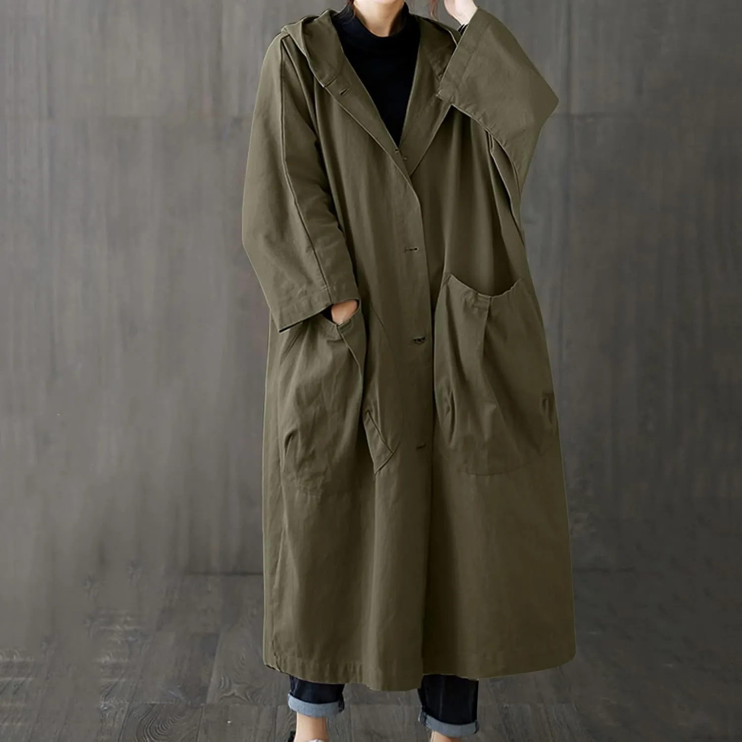 Womens Waterproow Trench Coat Winter Womens Jacket Lapel Slim Women'S Coat Fall Fashion Oversized Womens Winter