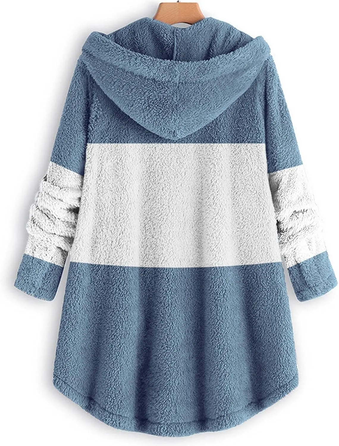 Womens Winter Jacket Coats Button Hem Plus Size Hoodie Top Sweater Blouse Thermal Sweatshirt Outerwear Women Winter