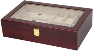 Wooden Watch Box and Sunglass Glasses Case Organizer and Jewelry Case Display Drawer Lockable Case Organizer