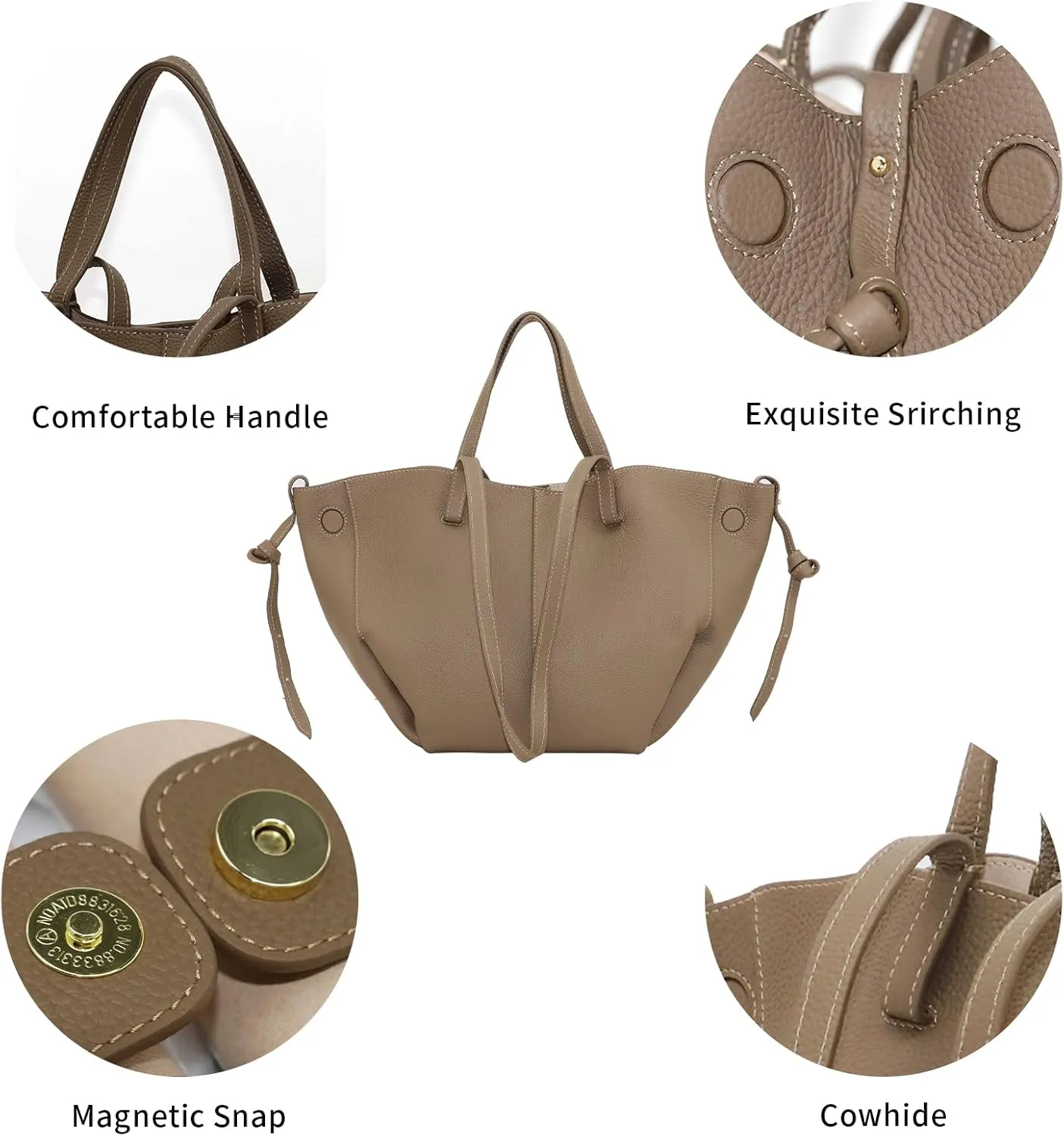 Work Bag Faux Leather Tote Bag for Women Trendy Handbag Purse Fall Shoulder Bag with Magnetic Closure
