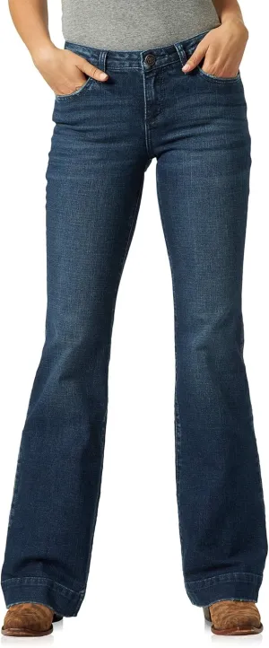 Wrangler womens Retro Mae Mid Rise Wide Leg Trouser Jeans, Sophia, 17-34 US